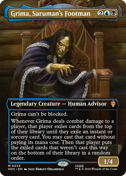 Image for Grima, Saruman's Footman (Borderless) (33) [The Hobbit: Eternal-Legal] (HOC) - Magic: The Gathering