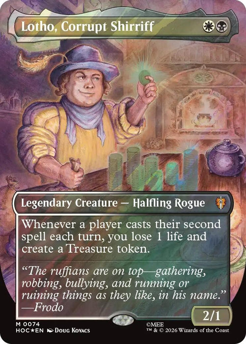 Image for Lotho, Corrupt Shirriff (Borderless) (Surge Foil) (74) (Foil) [The Hobbit: Eternal-Legal] (HOC) - Magic: The Gathering