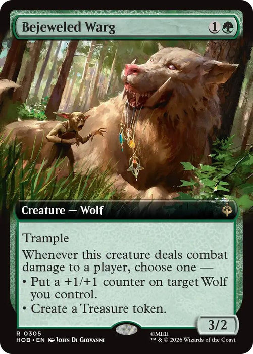 Image for Bejeweled Warg (Extended Art) (305) [The Hobbit] (HOB) - Magic: The Gathering