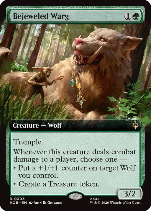 Image for Bejeweled Warg (Extended Art) (305) [The Hobbit] (HOB) - Magic: The Gathering