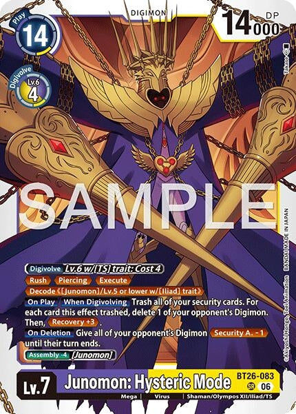 Image for Junomon: Hysteric Mode (BT26-083 SR) (Foil) [Timeless Bonds] (BT-26) - Digimon Card Game