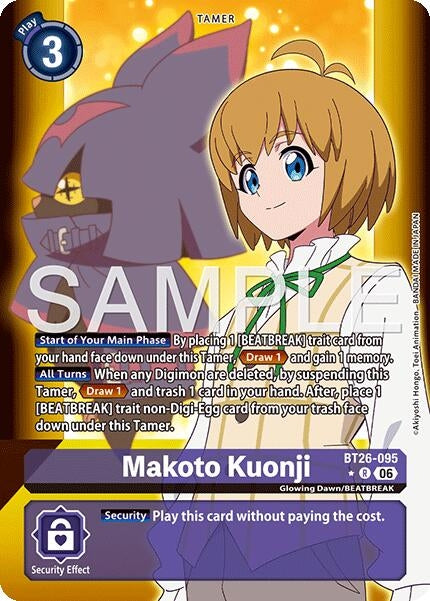 Image for Makoto Kuonji (Alternate Art) (BT26-095 R) (Foil) [Timeless Bonds] (BT-26) - Digimon Card Game