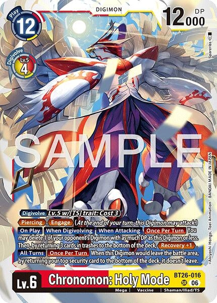 Image for Chronomon: Holy Mode (BT26-016 SR) (Foil) [Timeless Bonds] (BT-26) - Digimon Card Game