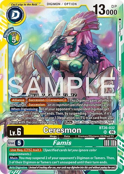 Image for Ceresmon // Famis (BT26-032 SR) (Foil) [Timeless Bonds] (BT-26) - Digimon Card Game