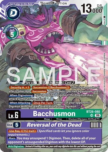Image for Bacchusmon // Reversal of the Dead (BT26-080 SR) (Foil) [Timeless Bonds] (BT-26) - Digimon Card Game
