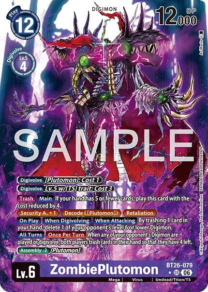 Image for ZombiePlutomon (Alternate Art) (BT26-079 SR) (Foil) [Timeless Bonds] (BT-26) - Digimon Card Game