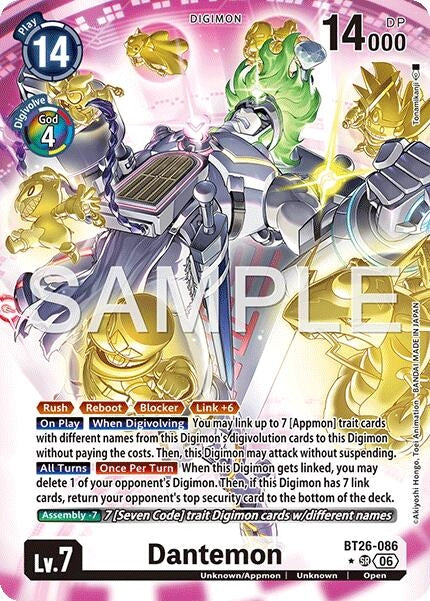 Image for Dantemon (Alternate Art) (BT26-086 SR) (Foil) [Timeless Bonds] (BT-26) - Digimon Card Game