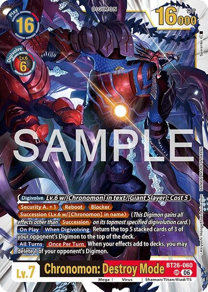 Image for Chronomon: Destroy Mode (BT26-060 UR) (Foil) [Timeless Bonds] (BT-26) - Digimon Card Game