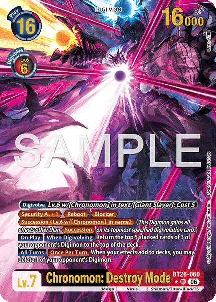 Image for Chronomon: Destroy Mode (Alternate Art) (BT26-060 UR) (Foil) [Timeless Bonds] (BT-26) - Digimon Card Game