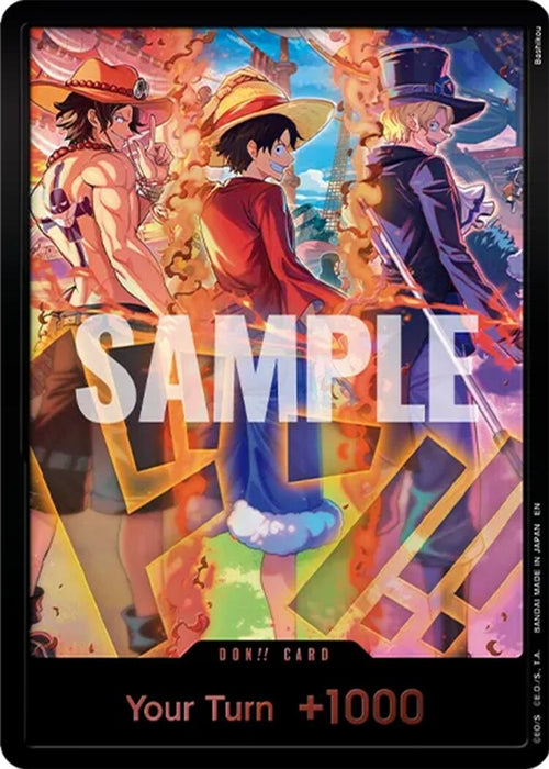 Image for DON!! Card (English Version 3rd Anniversary Set) (Ace, Luffy, Sabo) (Foil) [One Piece Promotion Cards] (OP-PR) - One Piece Card Game