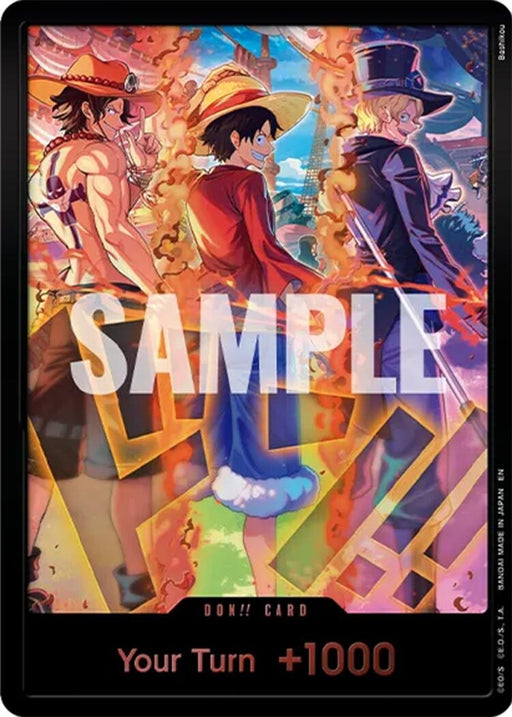 Image for DON!! Card (English Version 3rd Anniversary Set) (Ace, Luffy, Sabo) (Foil) [One Piece Promotion Cards] (OP-PR) - One Piece Card Game