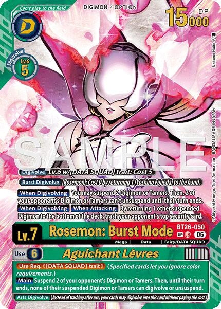 Image for Rosemon: Burst Mode // Aguichant Levres (SP) (BT26-050 SP) (Foil) [Timeless Bonds] (BT-26) - Digimon Card Game