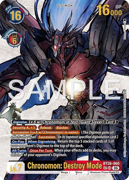 Image for Chronomon: Destroy Mode (SP) (BT26-060 UR) (Foil) [Timeless Bonds] (BT-26) - Digimon Card Game