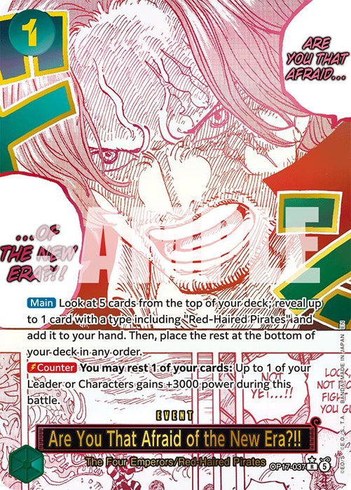 Image for Are You That Afraid of the New Era?! (Alternate Art) (OP17-037) (Foil) [The World's Strongest Warriors] (OP17) - One Piece Card Game