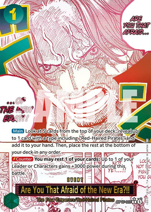 Image for Are You That Afraid of the New Era?! (Alternate Art) (OP17-037) (Foil) [The World's Strongest Warriors] (OP17) - One Piece Card Game