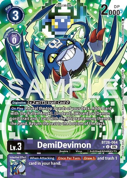 Image for DemiDevimon (Alternate Art) (BT26-064 U) (Foil) [Timeless Bonds] (BT-26) - Digimon Card Game
