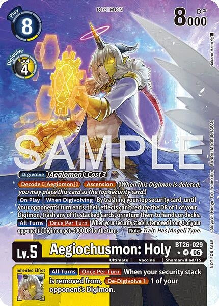 Image for Aegiochusmon: Holy (Alternate Art) (BT26-029 R) (Foil) [Timeless Bonds] (BT-26) - Digimon Card Game