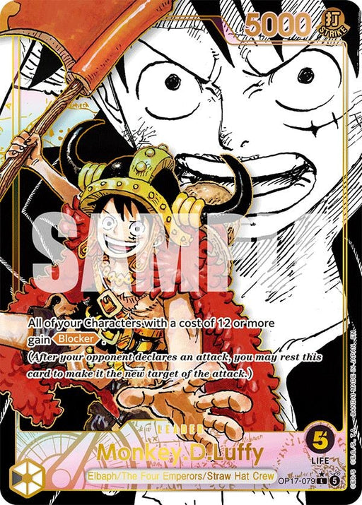 Image for Monkey.D.Luffy (079) (Super Leader Alternate Art) (OP17-079) (Foil) [The World's Strongest Warriors] (OP17) - One Piece Card Game