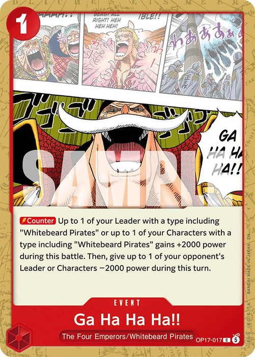 Image for Ga Ha Ha Ha!! (OP17-017) [The World's Strongest Warriors] (OP17) - One Piece Card Game