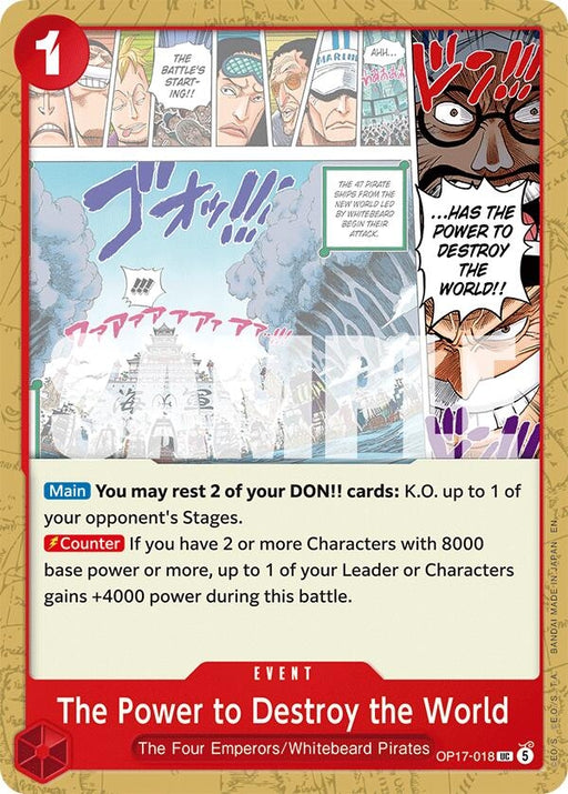 Image for The Power to Destroy the World (OP17-018) [The World's Strongest Warriors] (OP17) - One Piece Card Game