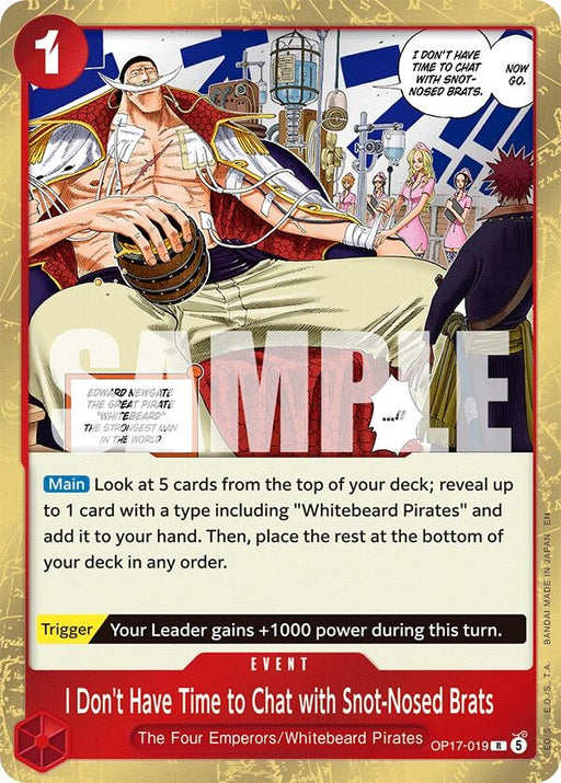 Image for I Don't Have Time to Chat with Snot-Nosed Brats (OP17-019) (Foil) [The World's Strongest Warriors] (OP17) - One Piece Card Game