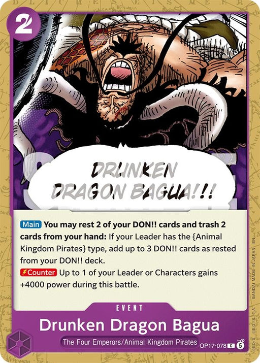 Image for Drunken Dragon Bagua (OP17-078) [The World's Strongest Warriors] (OP17) - One Piece Card Game