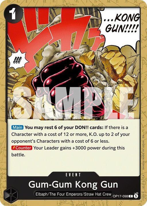 Image for Gum-Gum Kong Gun (OP17-098) [The World's Strongest Warriors] (OP17) - One Piece Card Game