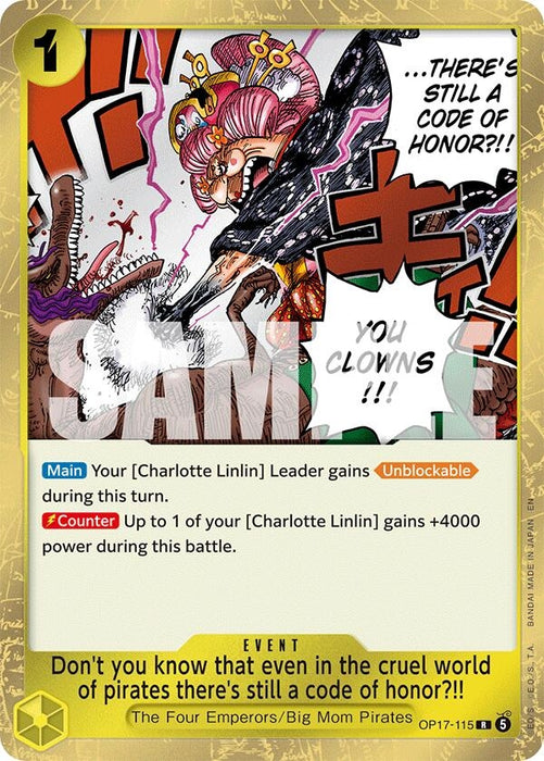 Image for Don't you know that even in the cruel world of pirates there's still a code of honor?!! (OP17-115) (Foil) [The World's Strongest Warriors] (OP17) - One Piece Card Game