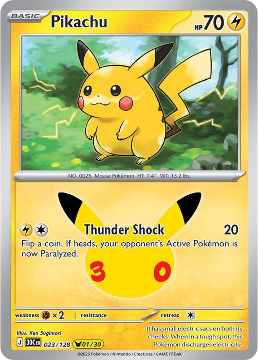 Image for Pikachu (023/128) (Holofoil) [ME: 30th Celebration] (30C) - Pokemon