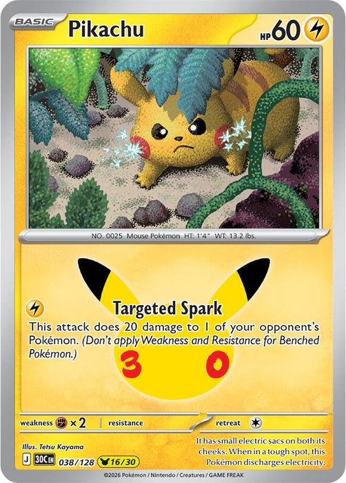 Image for Pikachu (038/128) (Holofoil) [ME: 30th Celebration] (30C) - Pokemon