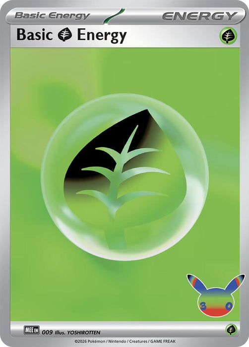 Image for Basic Grass Energy - 009 (30th Celebration) (009) (Holofoil) [MEE: Mega Evolution Energies] (MEE) - Pokemon