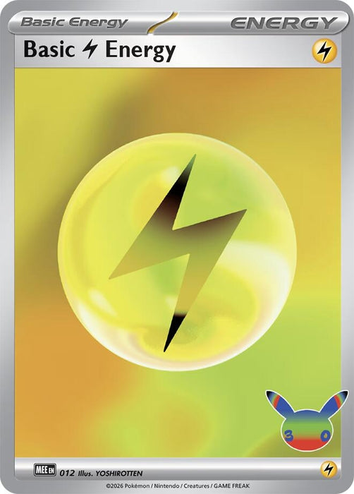 Image for Basic Lightning Energy - 012 (30th Celebration) (012) (Holofoil) [MEE: Mega Evolution Energies] (MEE) - Pokemon