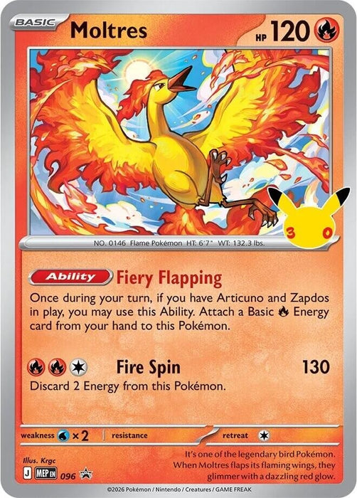 Image for Moltres - 096 (30th Celebration) (096) (Holofoil) [ME: Mega Evolution Promo] (MEP) - Pokemon
