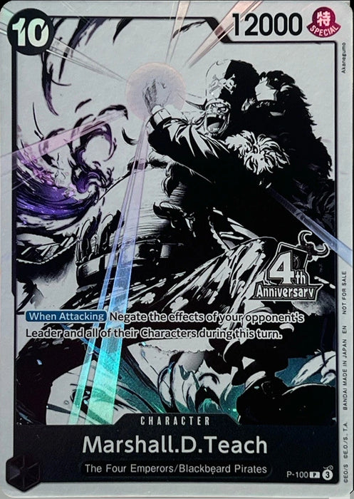 Image for Marshall.D.Teach (4th Anniversary Treasure Campaign Pack) (P-100) (Foil) [One Piece Promotion Cards] (OP-PR) - One Piece Card Game