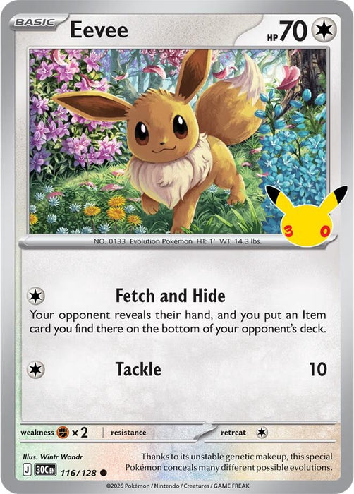 Image for Eevee (116/128) (Holofoil) [ME: 30th Celebration] (30C) - Pokemon