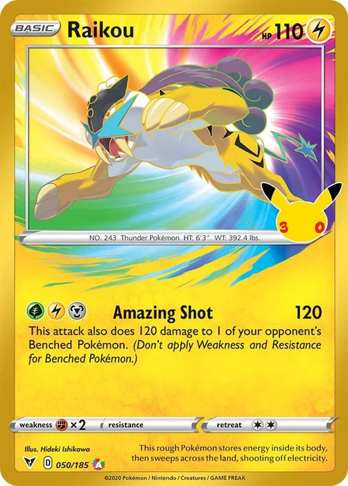Image for Raikou (050/185) (Holofoil) [ME: 30th Celebration Classic Collection] (30C) - Pokemon