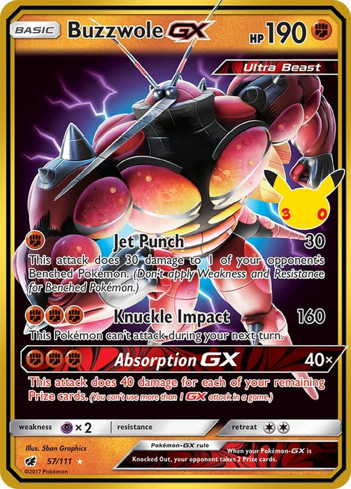Image for Buzzwole GX (57/111) (Holofoil) [ME: 30th Celebration Classic Collection] (30C) - Pokemon