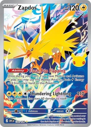 Image for Zapdos (133/128) (Holofoil) [ME: 30th Celebration] (30C) - Pokemon