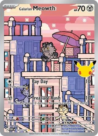 Image for Galarian Meowth (141/128) (Holofoil) [ME: 30th Celebration] (30C) - Pokemon
