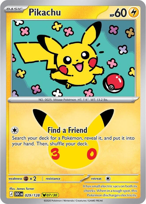 Image for Pikachu (029/128) (Holofoil) [ME: 30th Celebration] (30C) - Pokemon