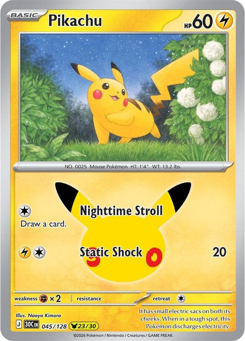Image for Pikachu (045/128) (Holofoil) [ME: 30th Celebration] (30C) - Pokemon