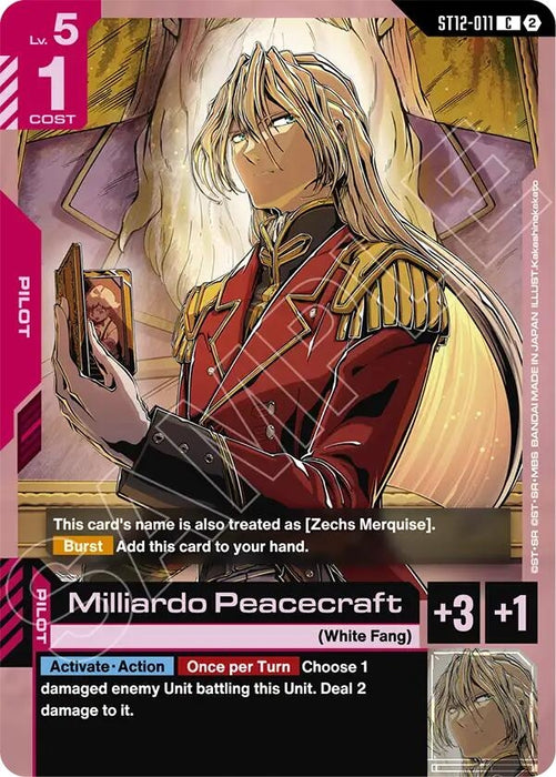 Image for Milliardo Peacecraft (ST12-011) [Starter Deck 12: Raging Onslaught] (ST12) - Gundam Card Game