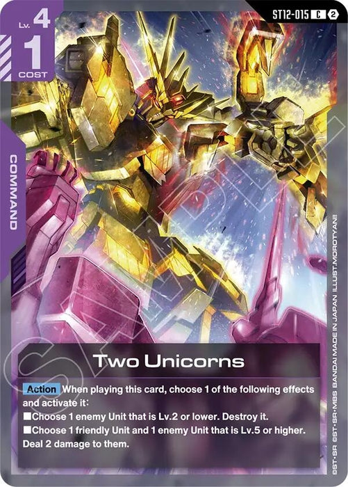 Image for Two Unicorns (ST12-015) [Starter Deck 12: Raging Onslaught] (ST12) - Gundam Card Game