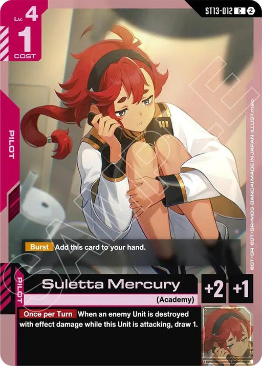 Image for Suletta Mercury (ST13-012) [Starter Deck 13: Silent Barrage] (ST13) - Gundam Card Game
