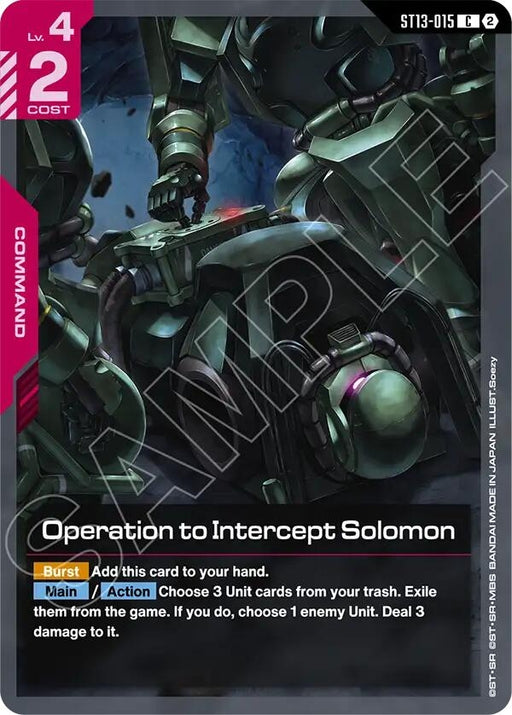 Image for Operation to Intercept Solomon (ST13-015) [Starter Deck 13: Silent Barrage] (ST13) - Gundam Card Game