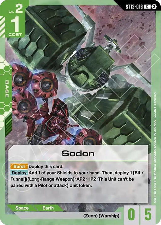 Image for Sodon (ST13-016) [Starter Deck 13: Silent Barrage] (ST13) - Gundam Card Game
