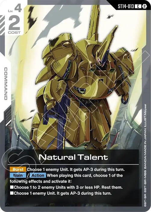 Image for Natural Talent (ST14-013) [Starter Deck 14: Heavy Dominion] (ST14) - Gundam Card Game