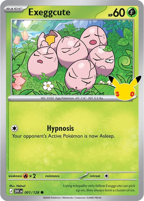 Image for Exeggcute (001/128) (Holofoil) [ME: 30th Celebration] (30C) - Pokemon