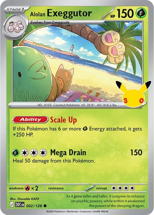 Image for Alolan Exeggutor (002/128) (Holofoil) [ME: 30th Celebration] (30C) - Pokemon
