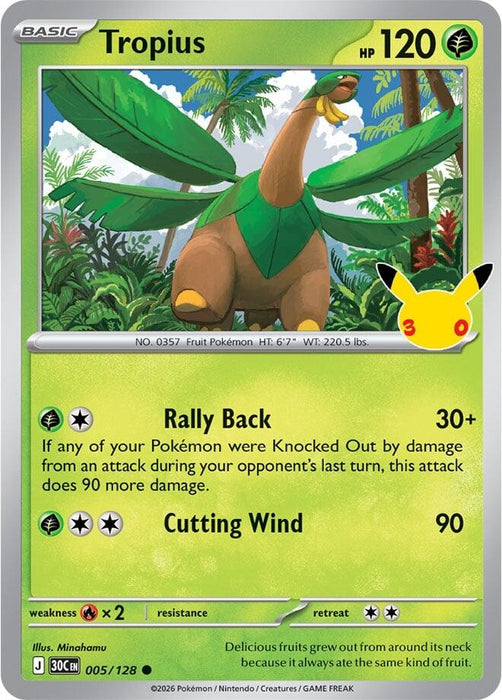 Image for Tropius (005/128) (Holofoil) [ME: 30th Celebration] (30C) - Pokemon